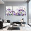 «Mauve Iris», impression sur toile, ensemble de 3 panneaux, impression botanique moderne pour le salon ou la chambre à coucher-119704307