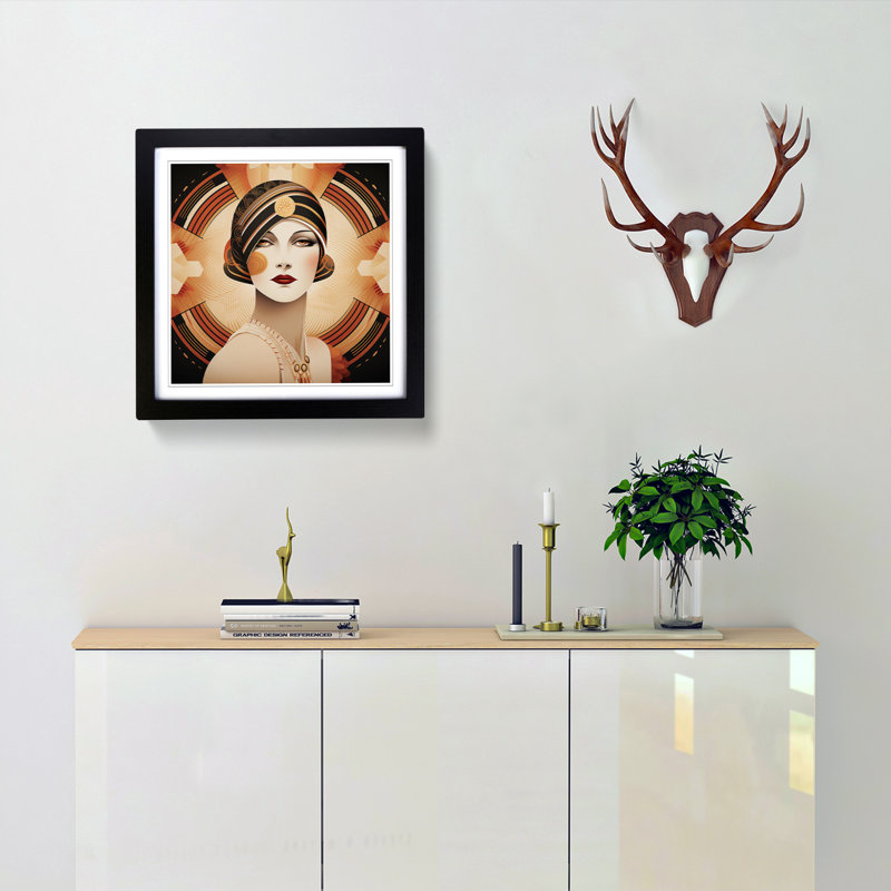 Single Picture Frame Print on Wood, Black