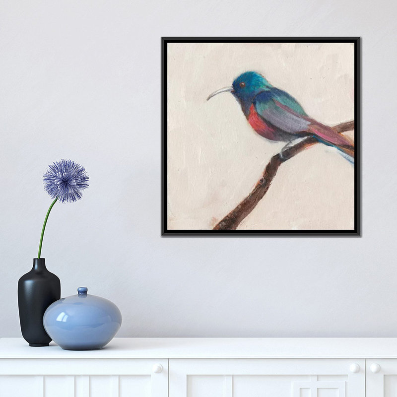 «Bird Profile I», reproduction d'art sur toile, H 18 po x l 18 po x P 1,5 po, Toile avec cadre noir, Pas de tapis