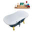 Baignoire de trempage sur pieds 60 "avec drain, pattes et plateau en bambou 60" Streamline-90706727-90706726