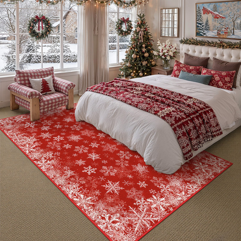 Tapis lavable flocon de neige avec envers antidérapant Avery, Rectangle 6 pi x 9 pi