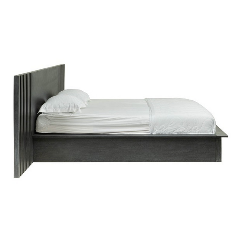 Grand lit plateforme Cid, 2 tiroirs, tête de lit murale