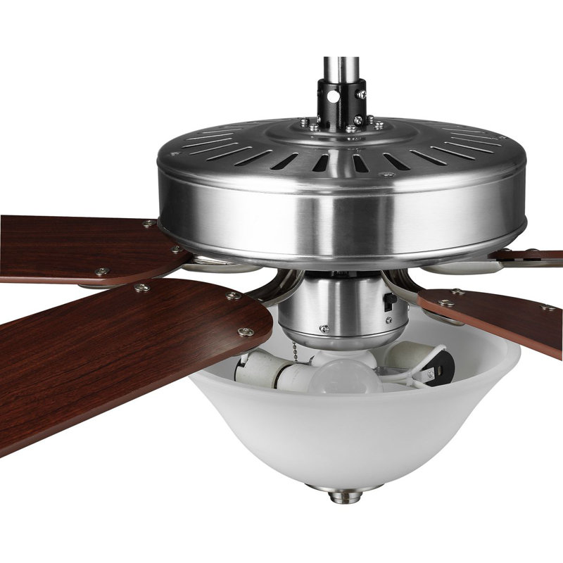 Builder Fan 52'' Ceiling Fan with Light Kit, Walnut