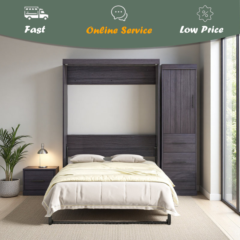 Lit escamotable avec garde-robe et tiroirs Murphy, Double