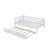 Wooden Daybed With Underbed Trundle And Fence-Style Guardrails-887064545-887064549