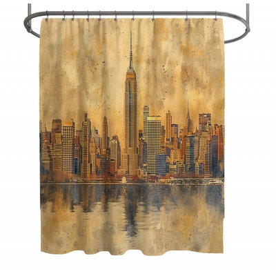 Cityscape Urban Bathroom Shower Curtain