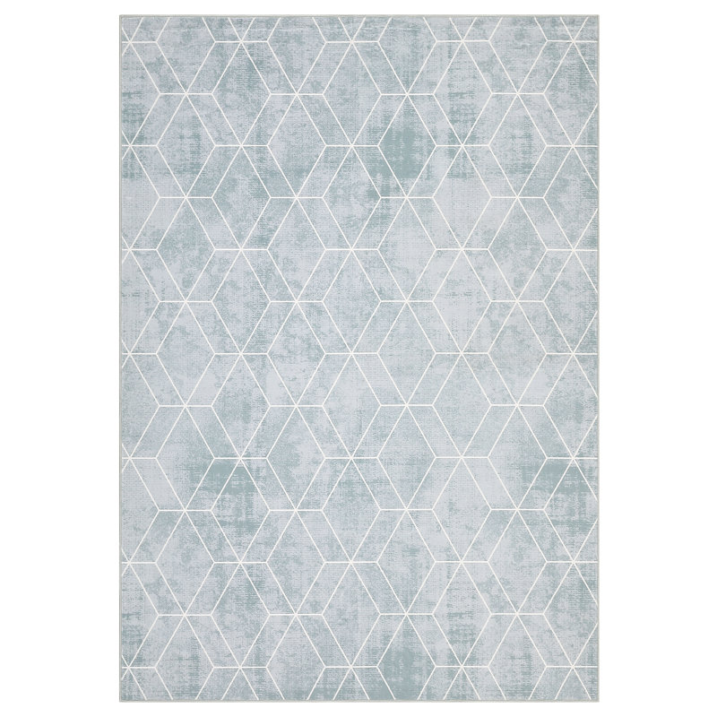 8x10 Gray Modern Geometric Area Rug Indoor Washable Rug Non Shedding Bedroom Carpet, Rectangle 8' x 10'