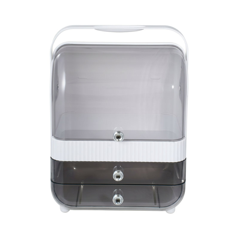 Plastic / Acrylic Makeup Organiser, Light Grey