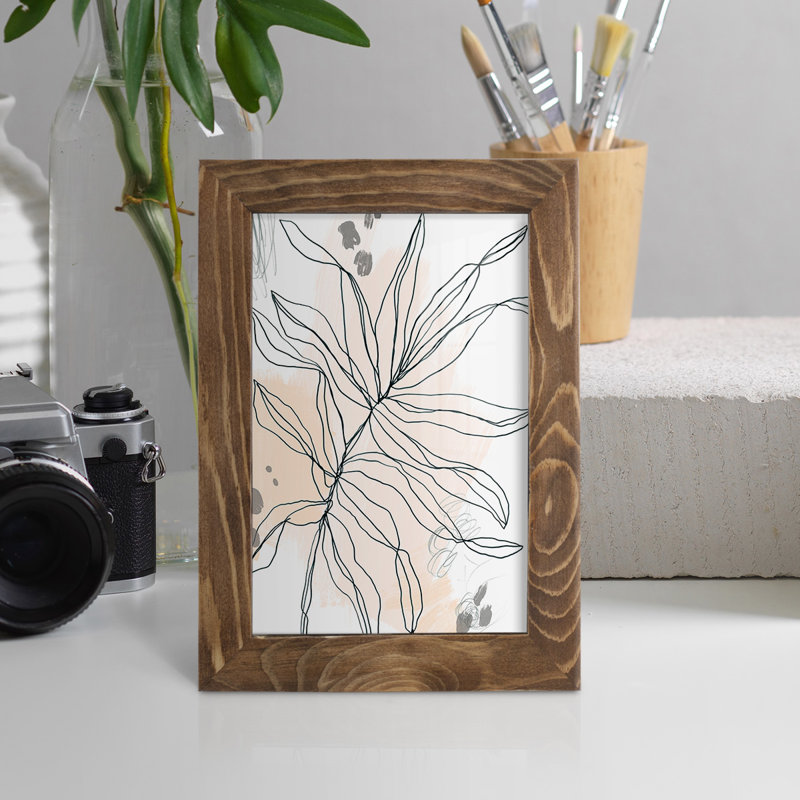 Palm, croquis I encadré sur papier, H 8 po x l 6 po x P 1 po, Noyer