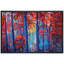Abstrait forêt vibrante, bleu et rouge, automne, coup de peinture, forêt, nature sauvage, illustrations, art moderne, paysage-102298526-102298529
