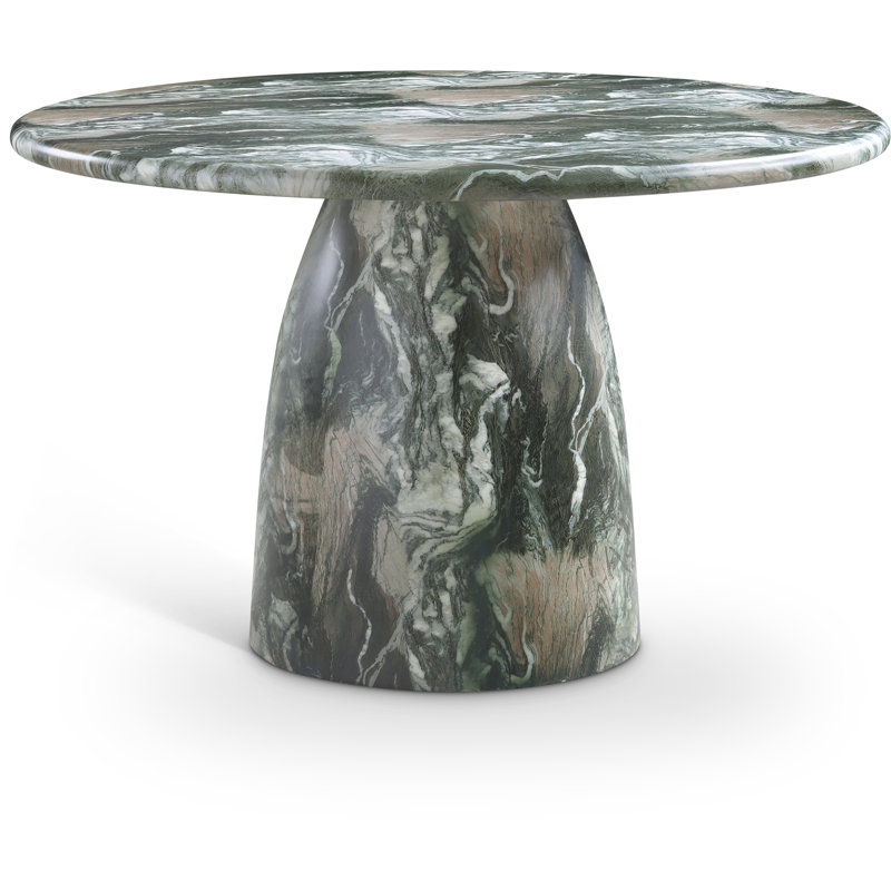 Table de salle à manger C béton, 76 cm (H) x 123 cm (L) x 123 cm (P), Vert
