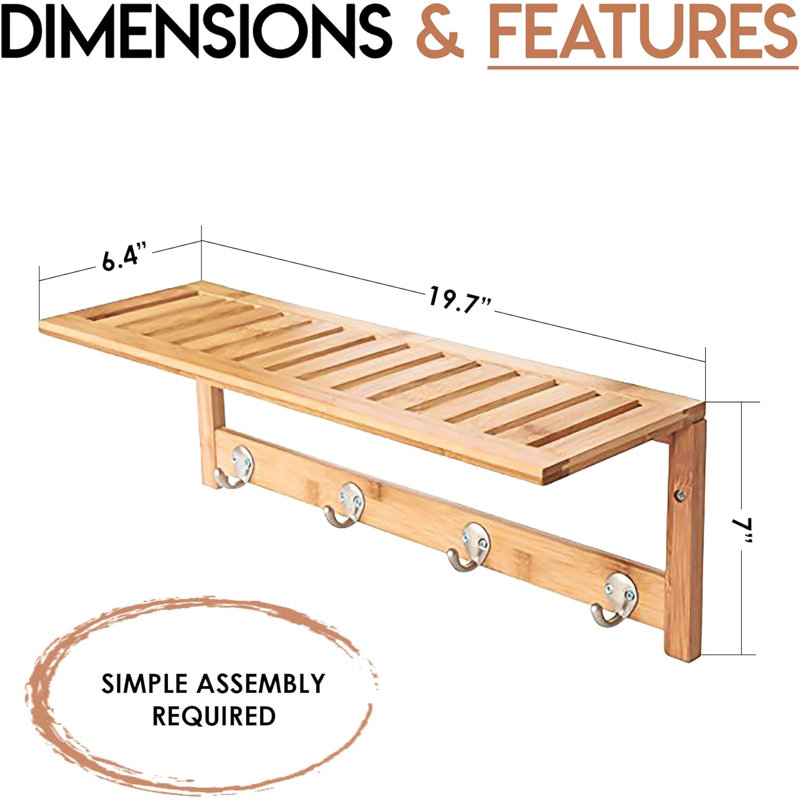 Porte-serviettes mural en bois