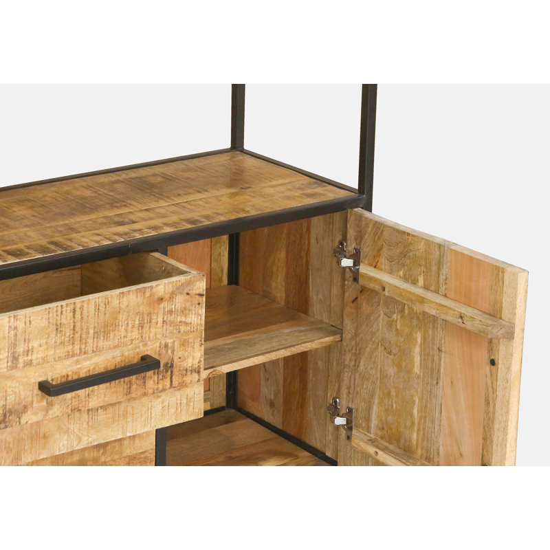 Industrial Mango Wood Tall Cabinet / Bookcase