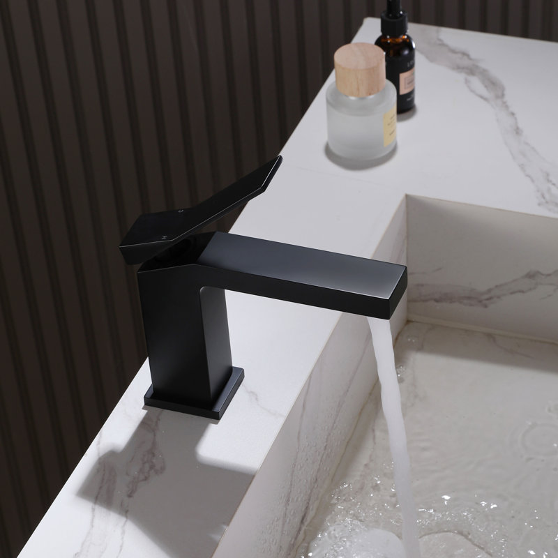 6" Height Modern Single Handle Single Hole Vessel Sink Bathroom Faucet, Matte Black