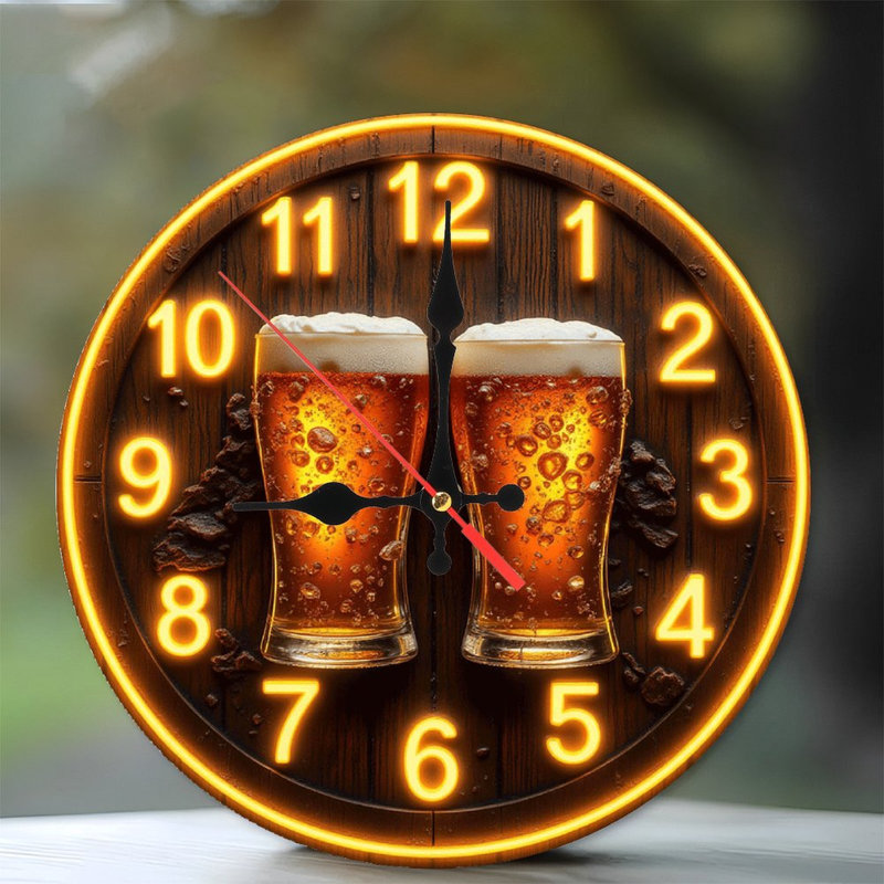 Horloge murale décorative pour amateur de bière