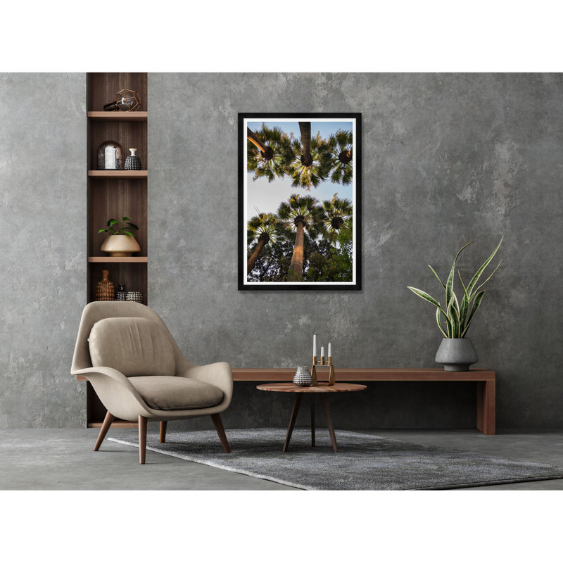 Athènes Palm II, Noir, H 42 po x l 29 po x P 1,5 po, Lustre photo encadré