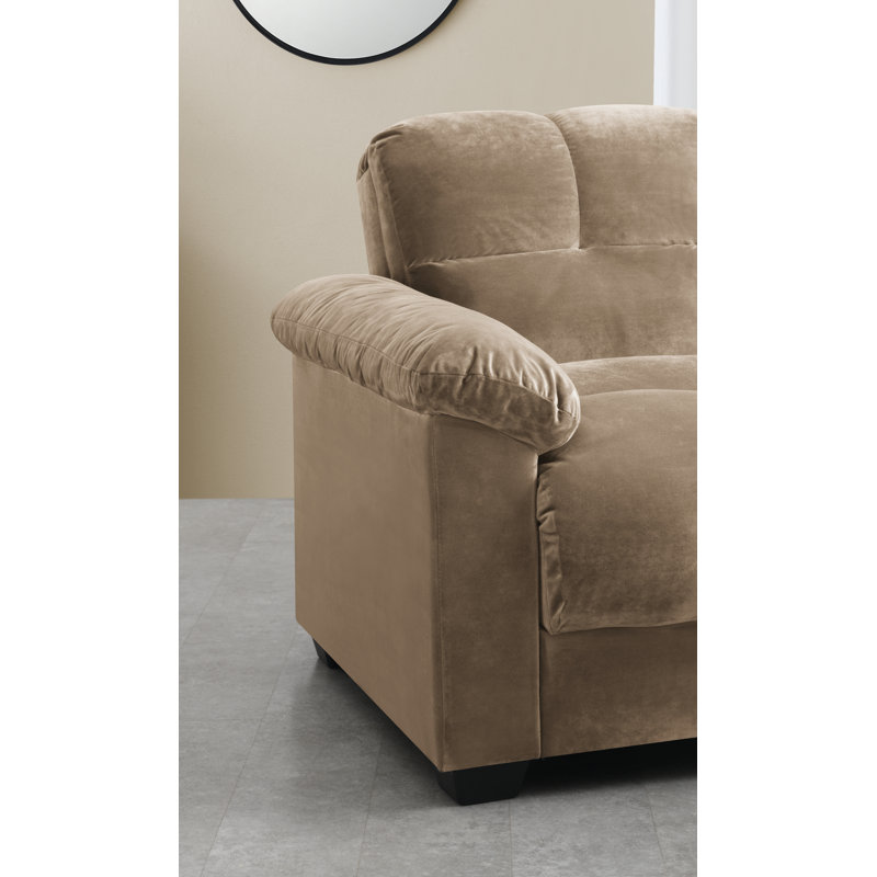 Kate 1 Seater Accent Chairs with Storage in Velvety Brown Fabric