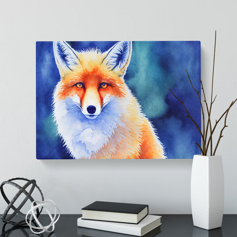 Fox Watercolour Vol.2 - Wrapped Canvas, 35cm H x 50cm W x 3cm D