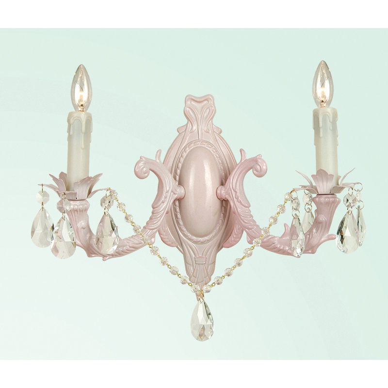 SU série Crystal 2-lumière bougie bougeoir, Rose