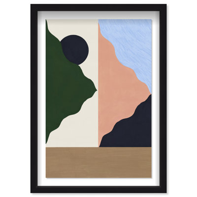 Peaking Mountains Framed Graphic Art