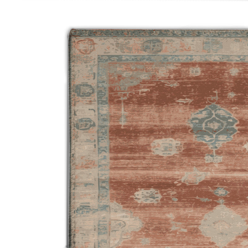 Tapis intérieur et extérieur brun Overdyed, Rectangulaire 8 pi x 10 pi