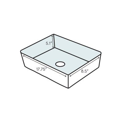 Barclay 8.5'' White Vitreous China Rectangular Bathroom Sink with Overflow