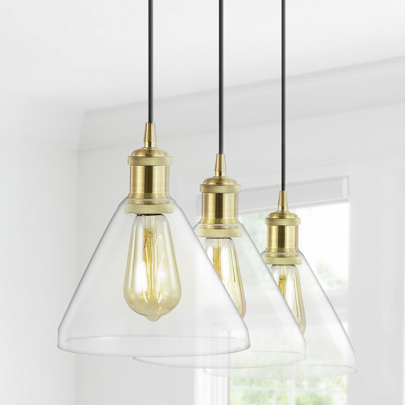 Dylanger 3 - Light Brass Gold/Black Kitchen Island Pendant
