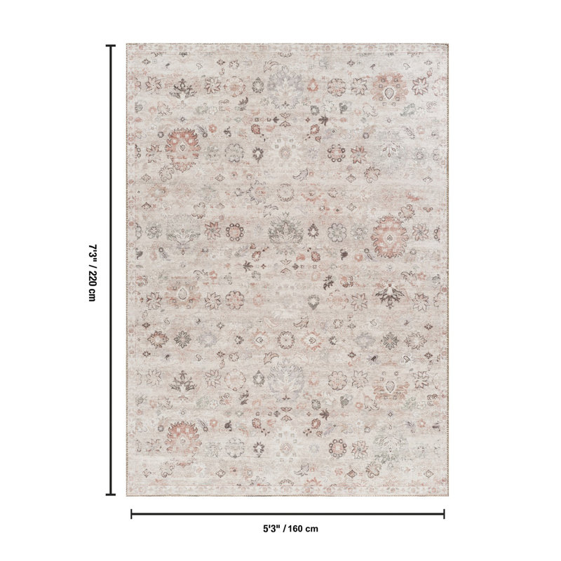 Multi Color Special Design Area Rug, Rectangle 5'3" x 7'3"