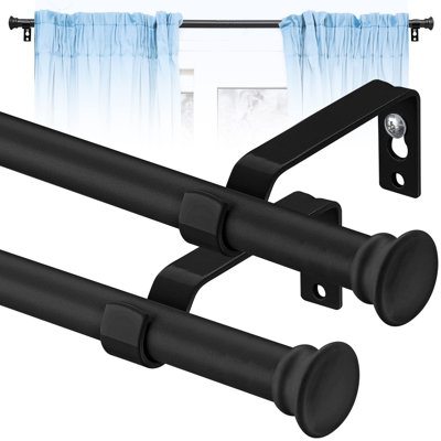 Delquan Matte Black Curtain Track/Rail