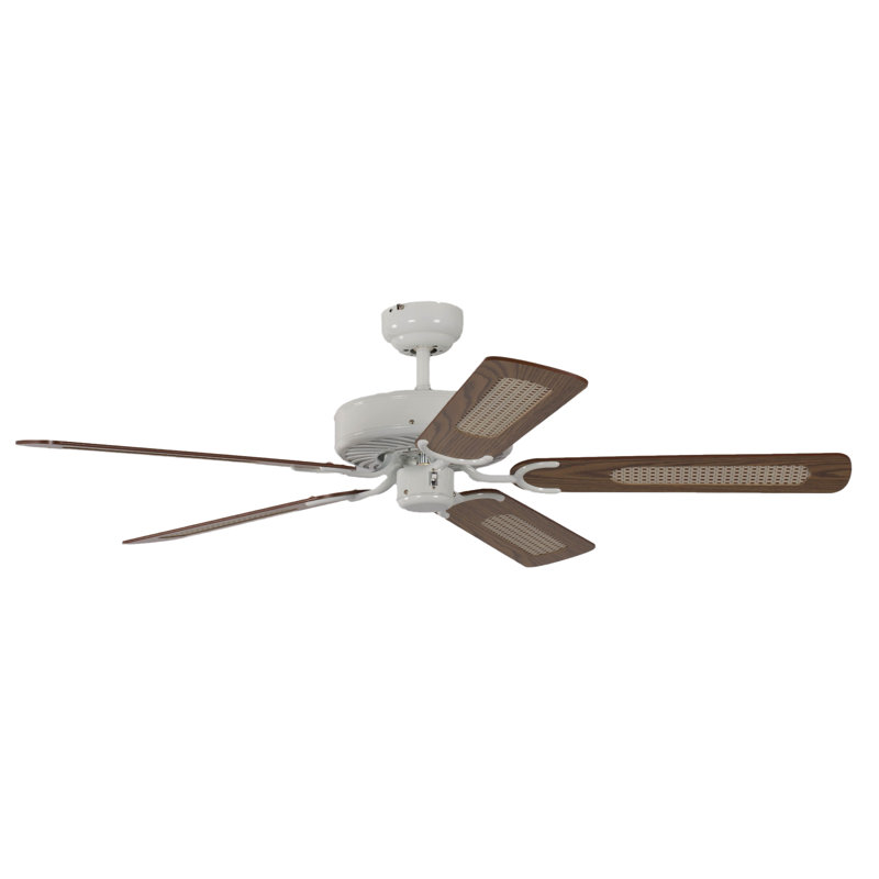 Shayla 132cm Ceiling Fan, White, Oak