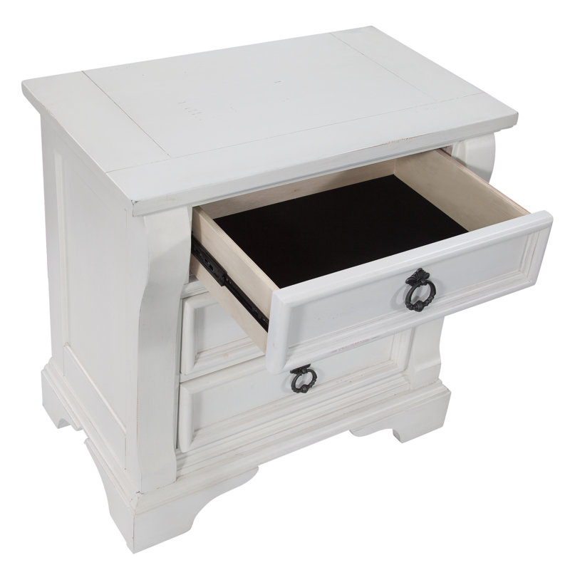Dunham 3 Drawer Nightstand, Antique White