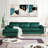 Sectional Sofa with Chaise for Movie Nights – Mid-Century Modern Velvet, Solid Wood Frame | Velvet | Standard