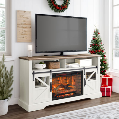 Bobbilynn TV Stand for TVs up to 65" with Electric Fireplace