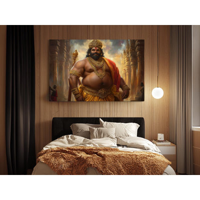 Reproduction d'art sur toile, "King Ravana", impression sur toile de la mythologie indienne majestueuse