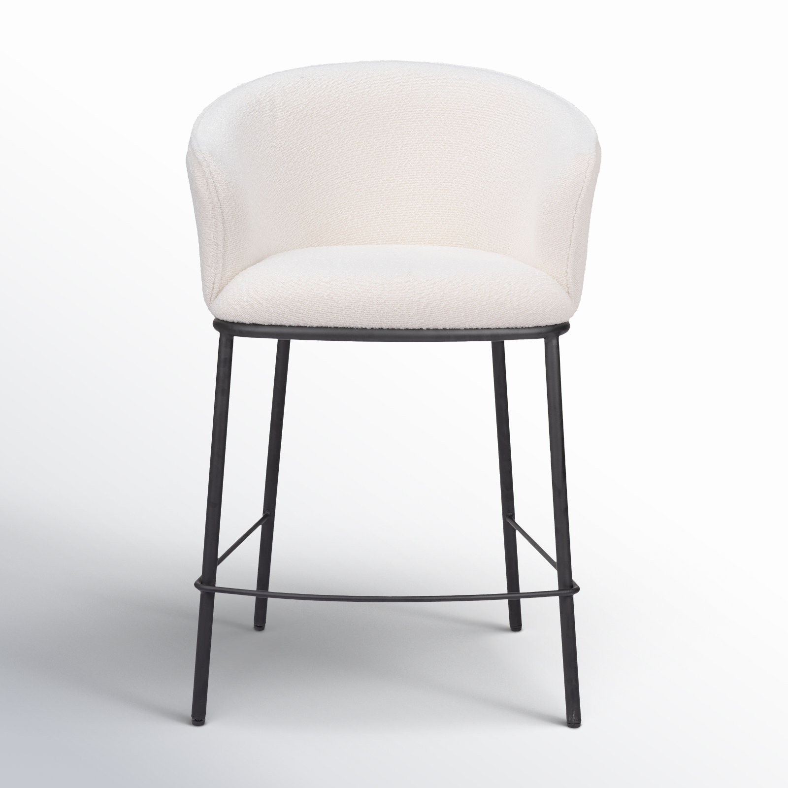 Essen Bar Stool, Counter Stool (25.6" Seat Height), Ivory, Black
