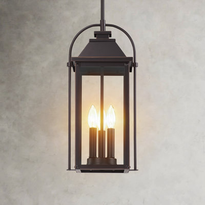 Harper 18.7" H 3-Light Bronze Outdoor Hanging Pendant Light