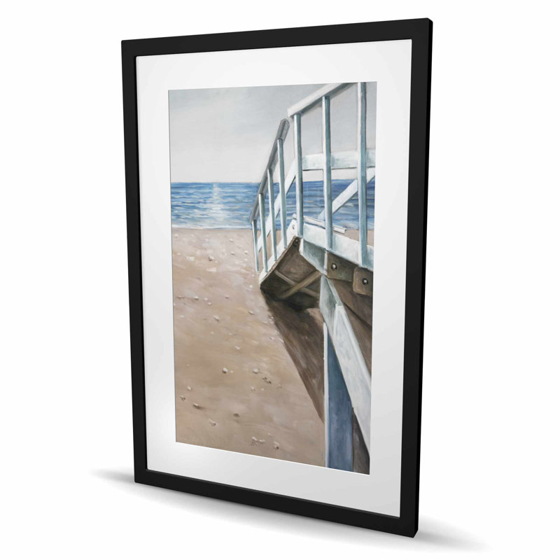 Doux paysage de bord de mer - imprimé mat encadré de la mer américaine, H 36 po x l 24 po