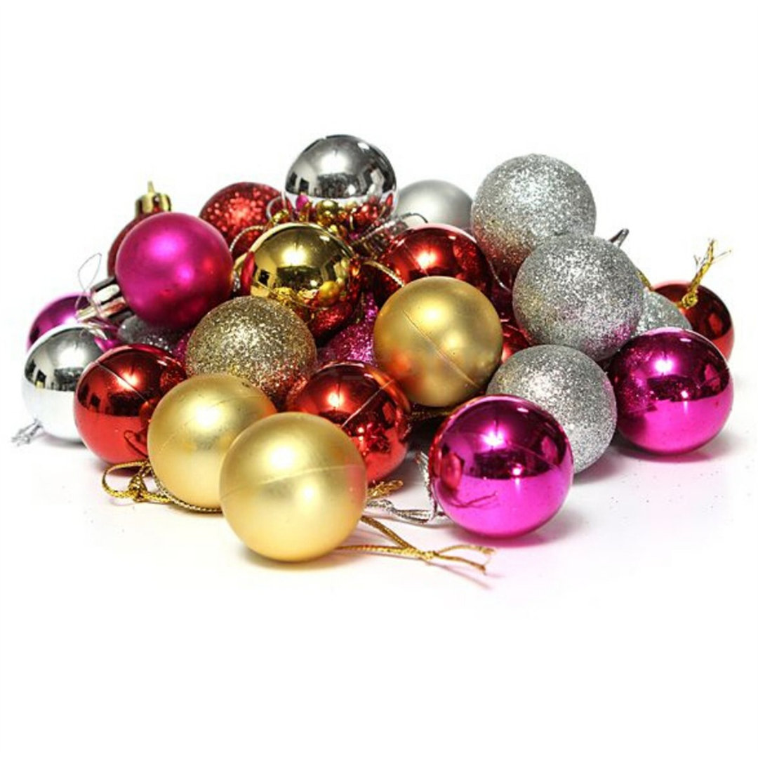 24Pcs Christmas Tree Ball Bauble Hanging Xmas Party Ornament Wedding Christmas Decoration The Holiday Aisle®