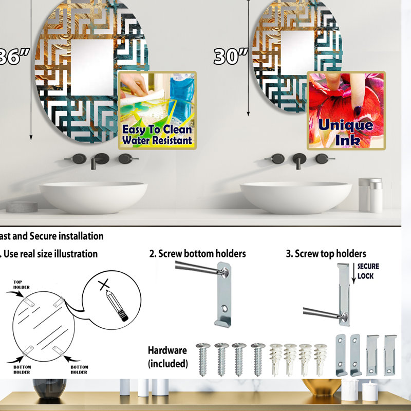 Miroir décoratif doré mirage spirale III - Maze, L 20 po x H 30 po