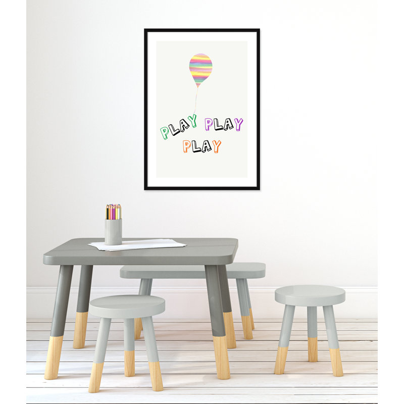 Play Play Play, impression sur papier, H 34,5 po x l 24,5 po x P 1,18 po, Encadré de boîte noir
