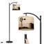 Lampe sur pied à arc avec abat-jour réglable Western Farmhouse Highland Cow Rustic Windmill Structure