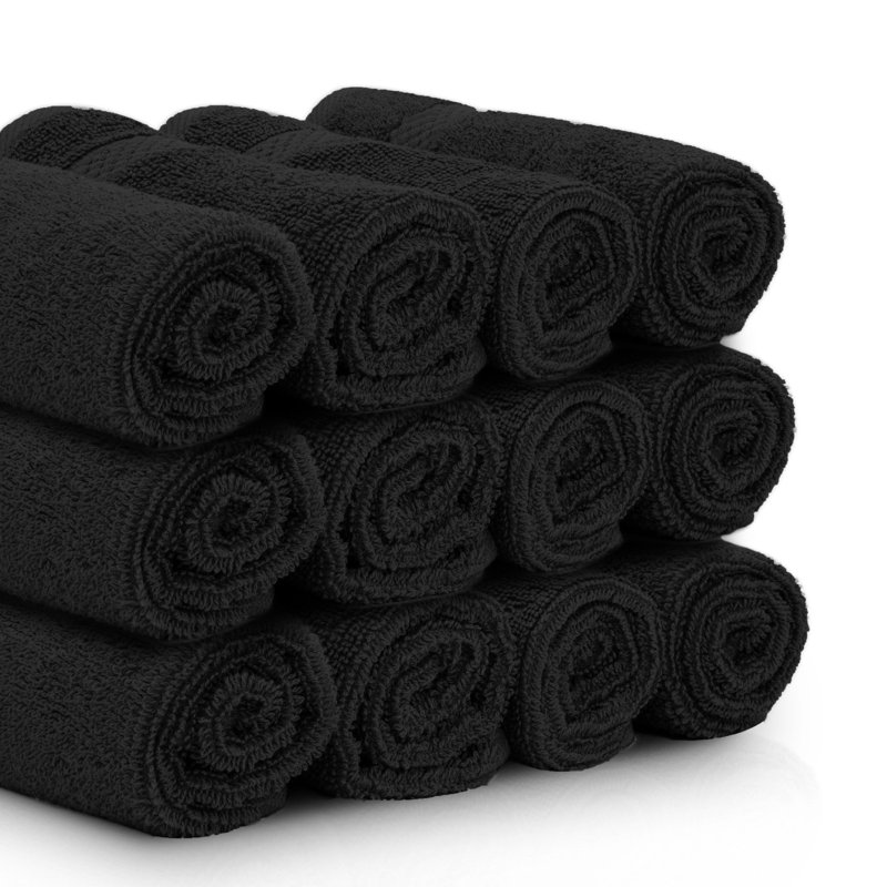 Essuie-mains 100% coton Aldene, Noir