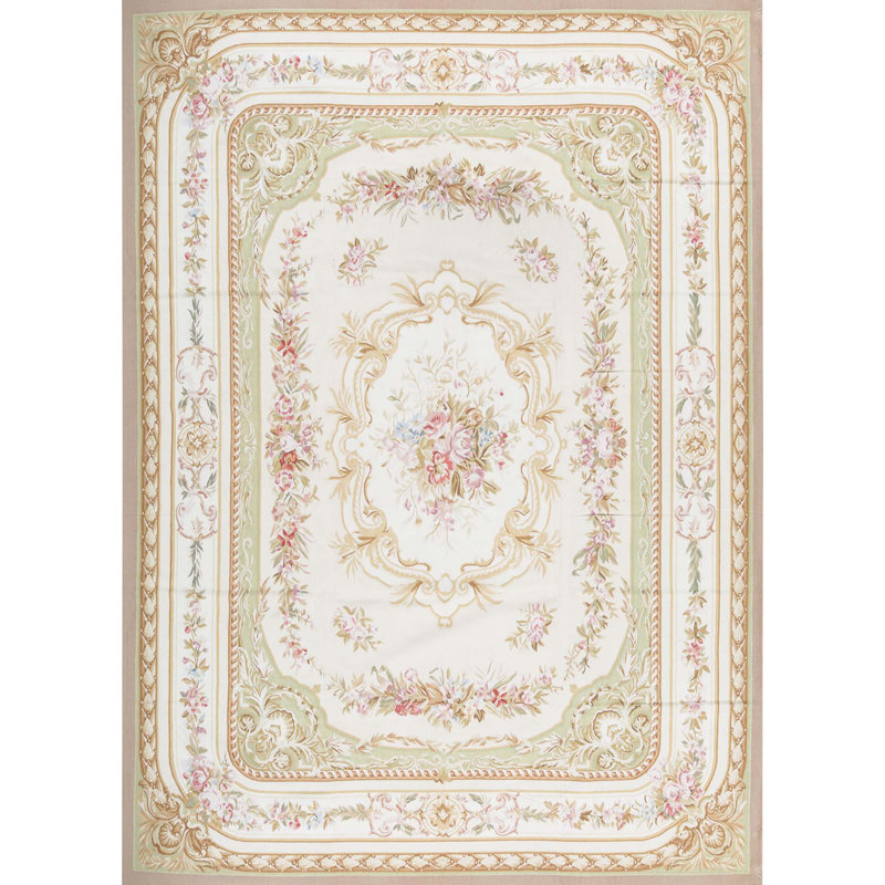 Hand-Knotted High-Quality Beige Area Rug