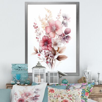 «Pink Minimalisme Natures Bouquet» sur impression sur toile