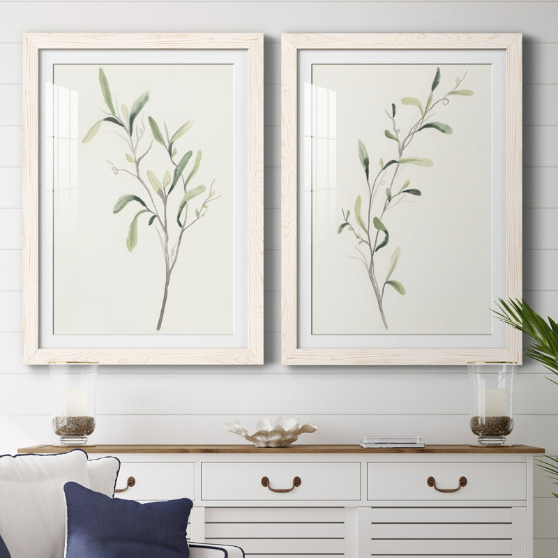 Spindle Sprig III - ensemble de 2 reproductions de cadres photo, H 37,5 po x l 55 po x P 1,5 po, Cadre blanc