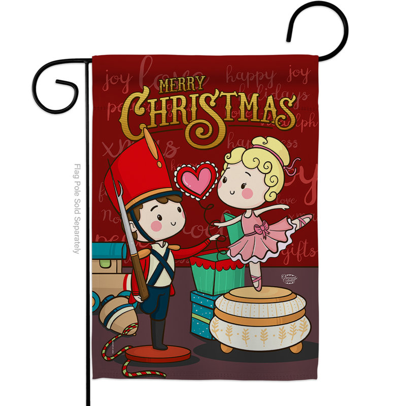 Double Sided 19'' H x 13'' W Polyester Christmas Garden Flag
