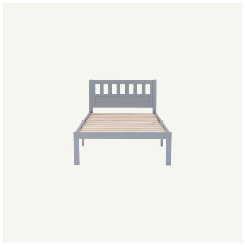 Slat Bed, Twin, Gray