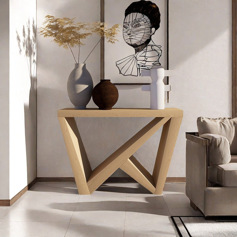 Console Modern Minimalist Art, H 31,89 po x l 39,37 po x P 11,81 po, Bois naturel