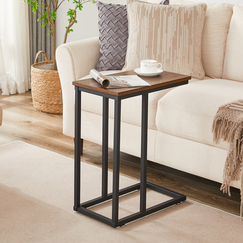Camillie 24'' Tall C Table End Table, Brown Top/Brown Base