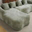 Canapé modulaire en L à compression complète avec méridienne incurvée, canapé en chenille vert modulaire, haute densité pour le salon en appartement-1374948366